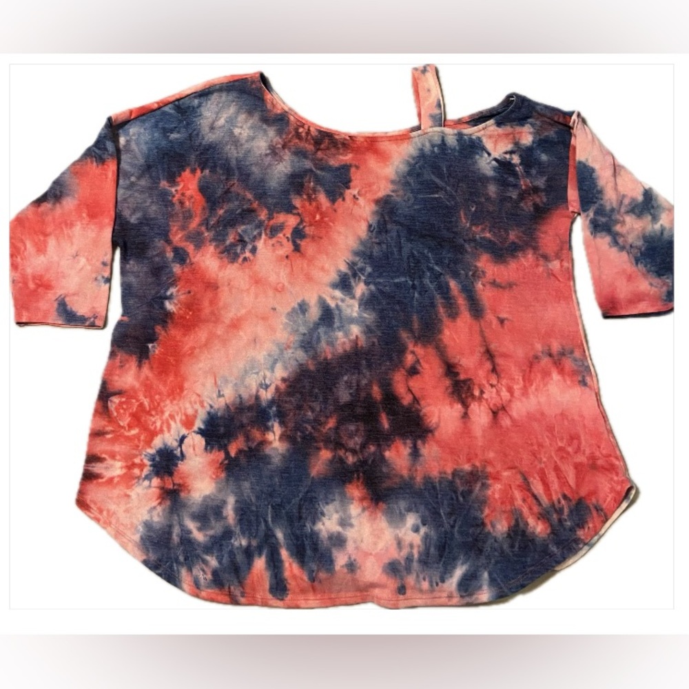 Tie Dye Top - Pink and Blue - 3X
